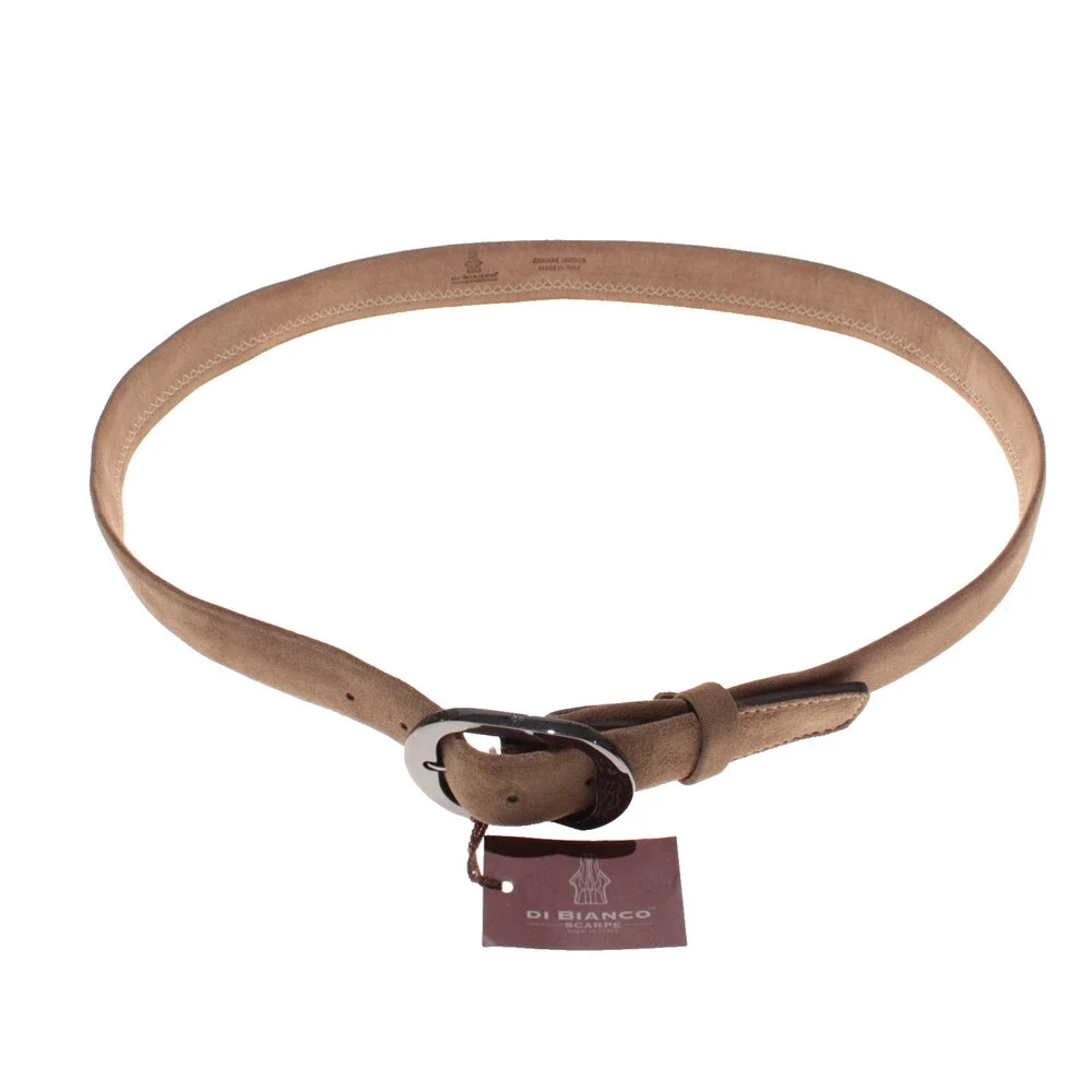 Di Bianco NWT Cut to Size Dress Belt In Solid Brown Suede Leather One Size